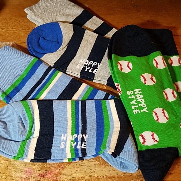 Happy Socks 3 choices Shoe Size 8-12 Cotton Crew - Picture 1 of 4